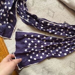 Vintage 80s long purple polka dot scarf *accepting offers